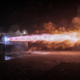 A Raptor engine is tested in 2016.